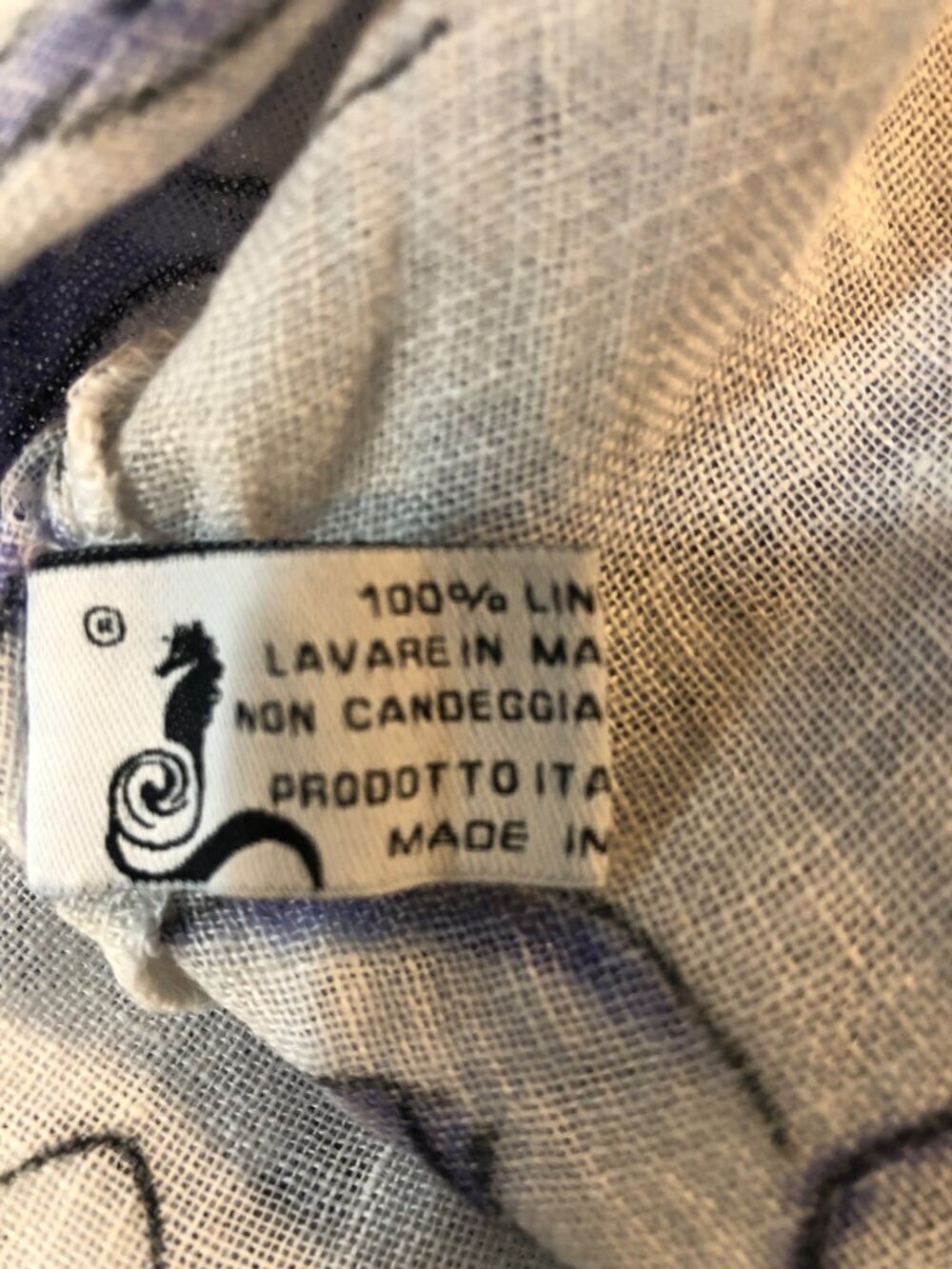 idillio Positano 100% Linen Purple & White Floral Scoop Neck Pullover Size S - Picture 11 of 11